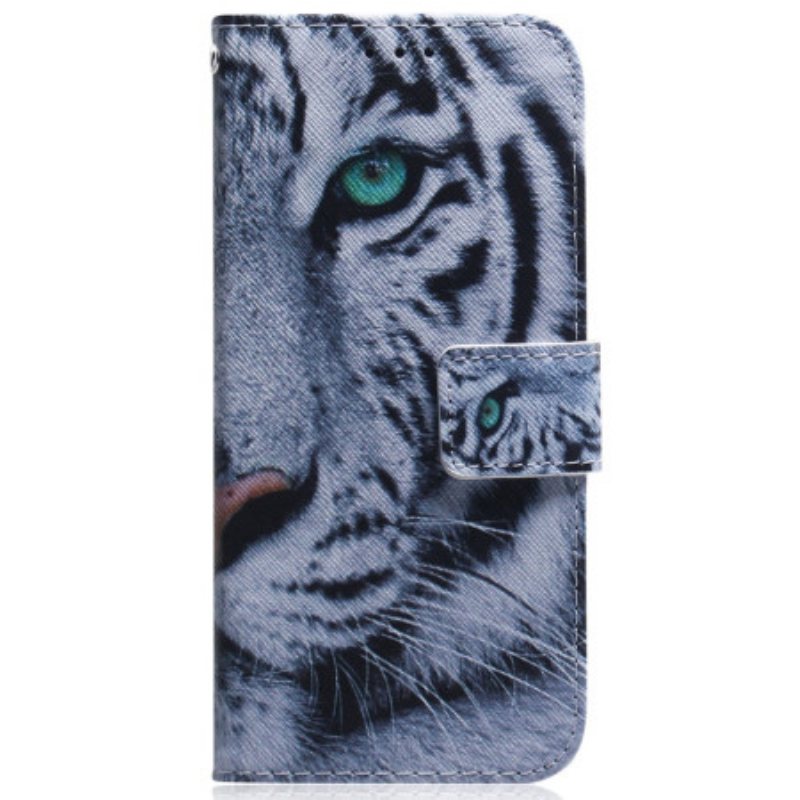 Folio Deksel Realme 12 Pro / 12 Pro Plus Hvit Tiger