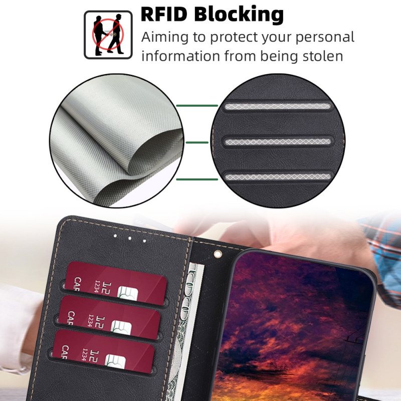 Lærdeksel Folio Deksel Realme 12 Pro / 12 Pro Plus Mobildeksel Vintage Effect Rfid-blokkering