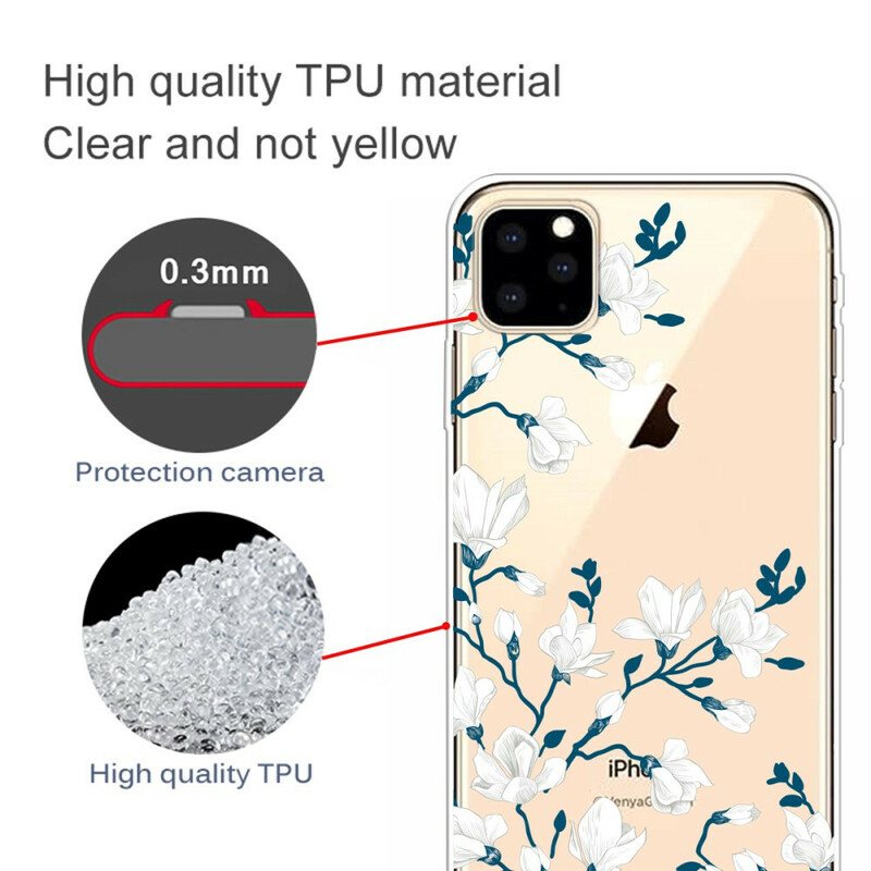 Deksel Til iPhone 11 Pro Max Hvite Blomster