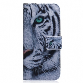 Lærdeksel Til Xiaomi Redmi Note 12 5G Med Kjede Strappy White Tiger