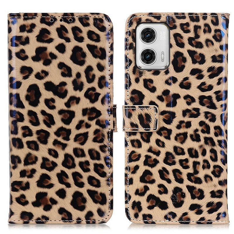 Folio Deksel Til Moto G73 5G Leopard