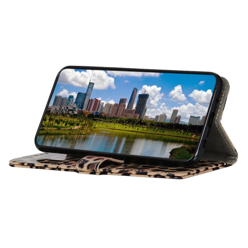 Folio Deksel Til Moto G73 5G Leopard