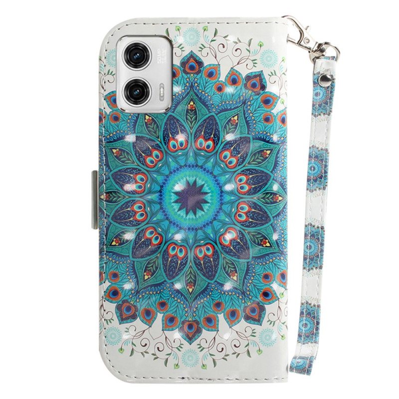 Folio Deksel Til Moto G73 5G Med Kjede Strappy Mandala