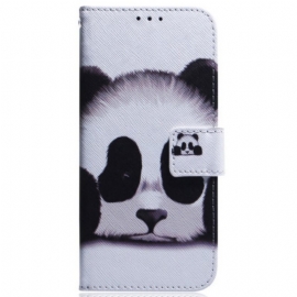 Folio Deksel Til Moto G73 5G Med Kjede Strappy Panda