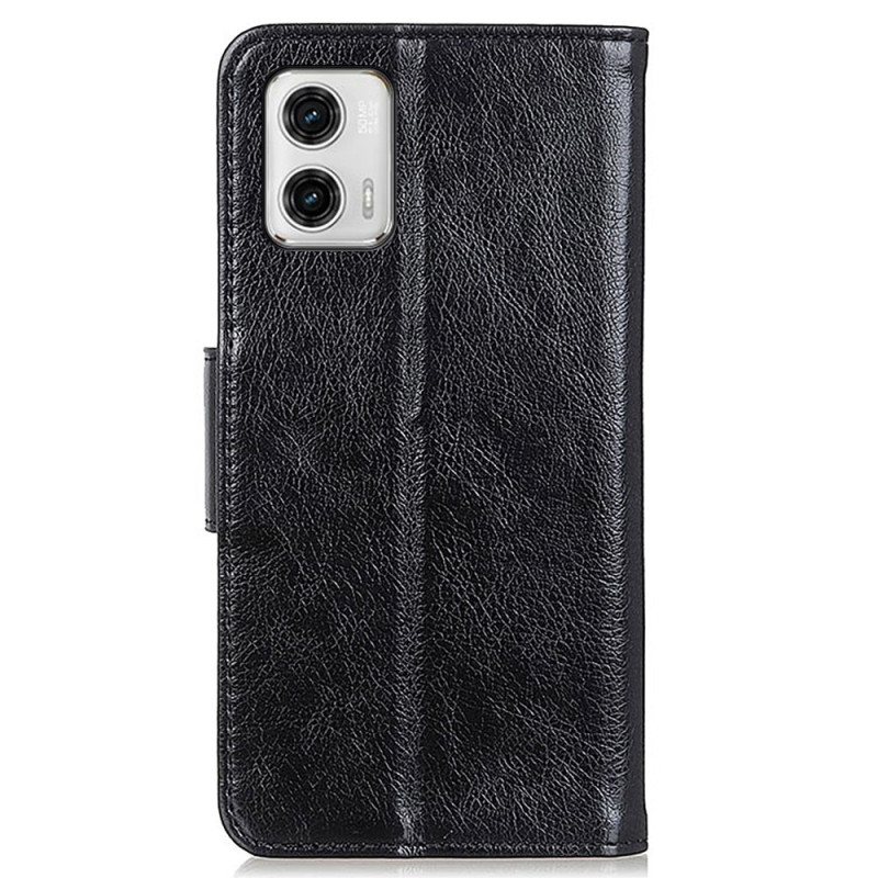 Folio Deksel Til Moto G73 5G Nappa Split Leather