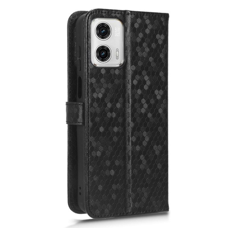 Lærdeksel Til Moto G73 5G Med Kjede 3d Strappy Design