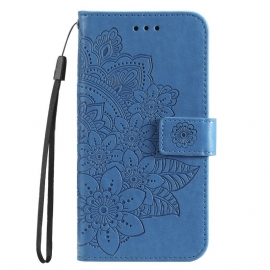 Lærdeksel Folio Deksel Huawei Nova 11 Pro Mobildeksel Stropp Med Blomstertrykk