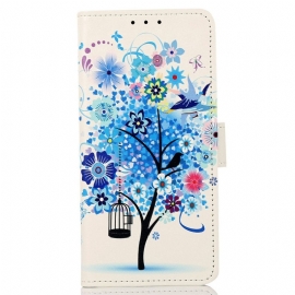 Folio Deksel Til Samsung Galaxy M13 Blomstrende Tre