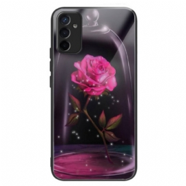Mobildeksel Til Samsung Galaxy M13 Glitrende Rosa Herdet Glass