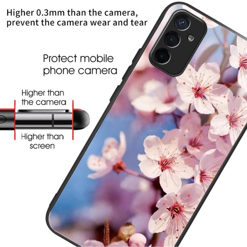 Mobildeksel Til Samsung Galaxy M13 Herdet Glass Blomster