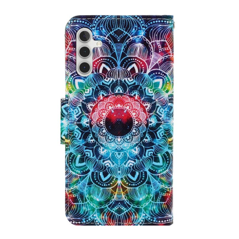 Folio Deksel Til Samsung Galaxy A54 5G Med Kjede Strappy Mandala