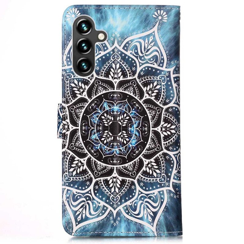 Folio Deksel Til Samsung Galaxy A54 5G Med Kjede Strappy Mandala