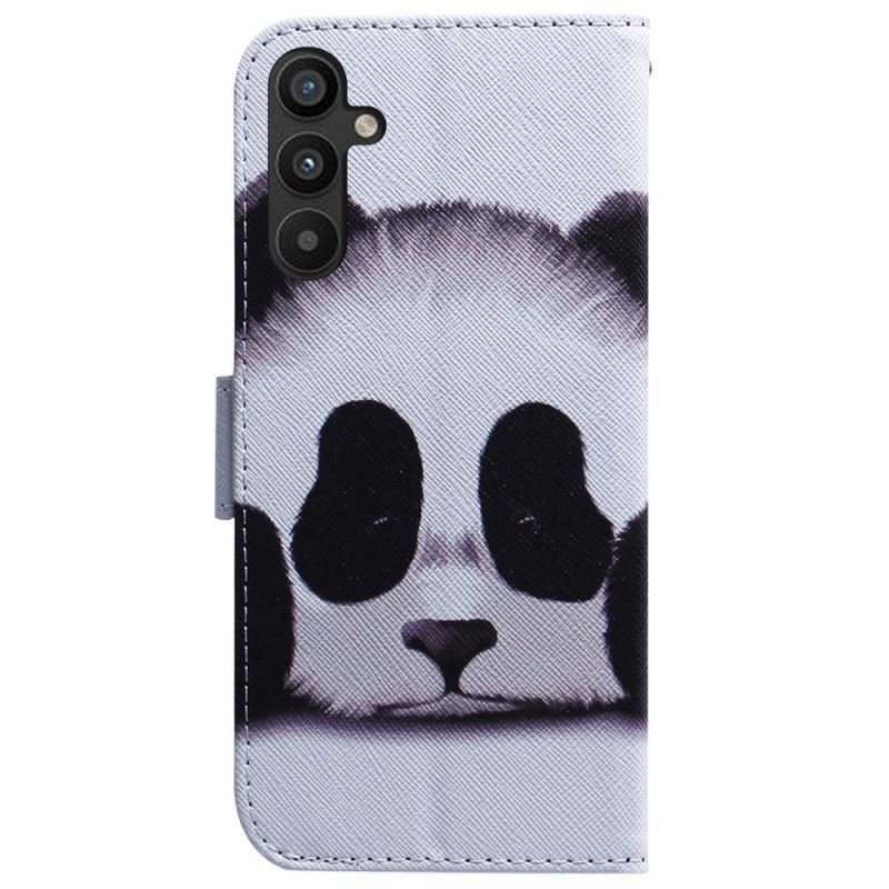 Lærdeksel Til Samsung Galaxy A54 5G Med Kjede Lanyard Panda Fan