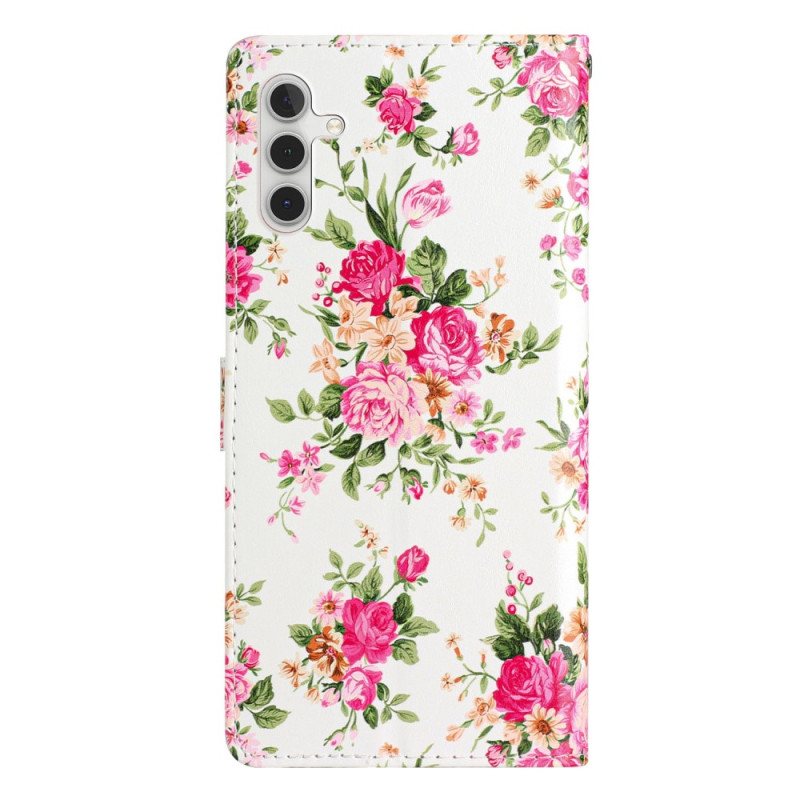 Lærdeksel Til Samsung Galaxy A54 5G Med Kjede Stropp Liberty Flowers