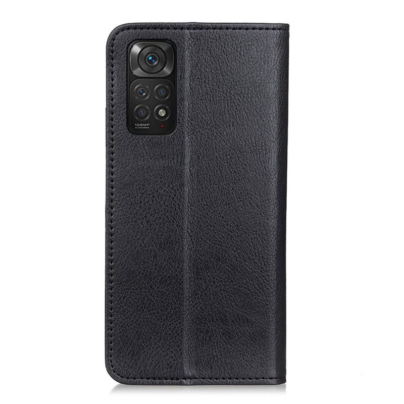 Beskyttelse Deksel Til Xiaomi Redmi Note 11 / 11S Folio Deksel Lychee Split Leather Texture