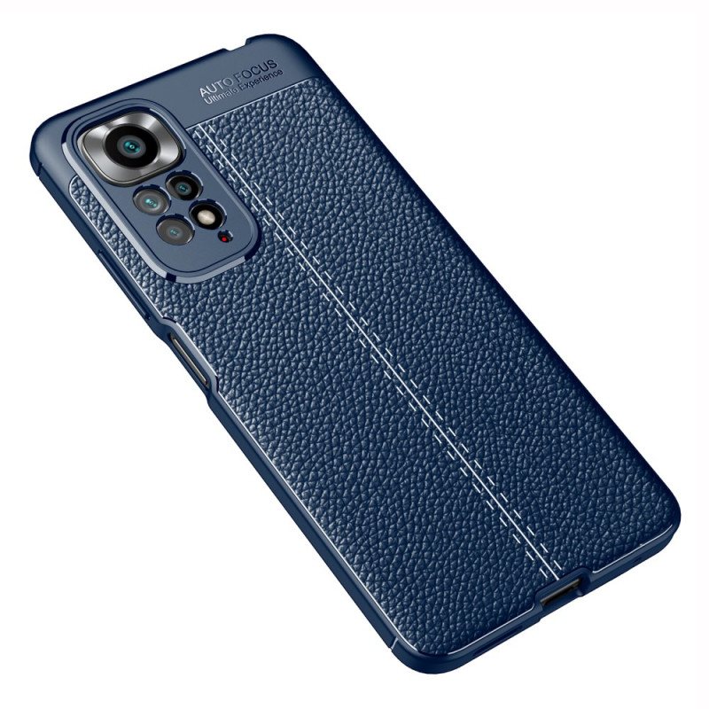 Deksel Til Xiaomi Redmi Note 11 / 11S Dobbel Linje Litchi Leather Effect