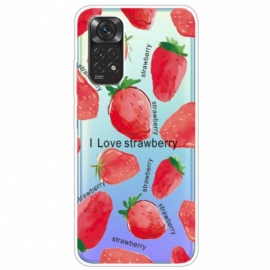Deksel Til Xiaomi Redmi Note 11 / 11S Strawberries / Jeg Elsker Jordbær