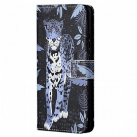 Folio Deksel Til Xiaomi Redmi Note 11 / 11S Med Kjede Strappy Leopard