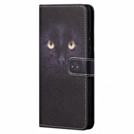 Lærdeksel Til Xiaomi Redmi Note 11 / 11S Med Kjede Strappy Black Cat Eyes