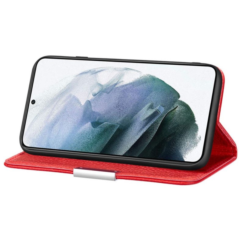 Beskyttelse Deksel Til Samsung Galaxy S22 Plus 5G Folio Deksel Litchi Ultra Chic I Kunstskinn