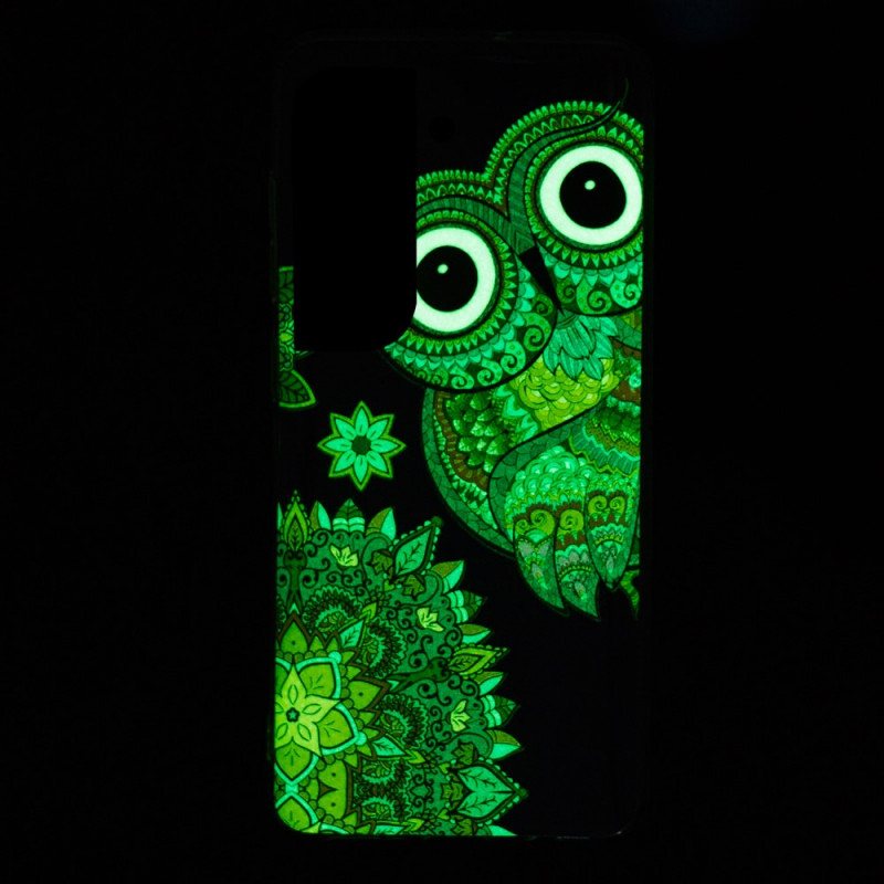 Deksel Til Samsung Galaxy S22 Plus 5G Fluorescerende Ugle Mandala