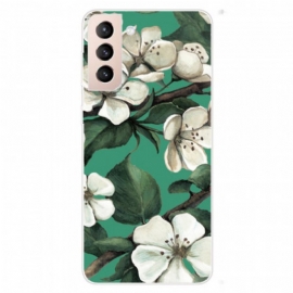 Deksel Til Samsung Galaxy S22 Plus 5G Malte Hvite Blomster