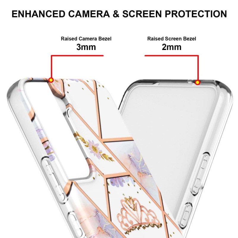 Deksel Til Samsung Galaxy S22 Plus 5G Marmorert Krone