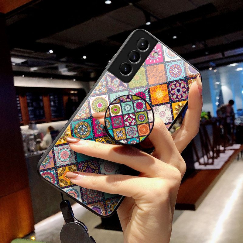 Deksel Til Samsung Galaxy S22 Plus 5G Patchwork Magnetisk Holder