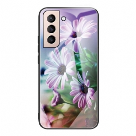 Deksel Til Samsung Galaxy S22 Plus 5G Realistiske Blomster I Herdet Glass