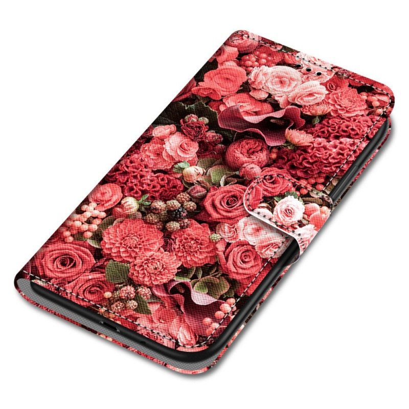 Folio Deksel Til Samsung Galaxy S22 Plus 5G Blomsterromantikk