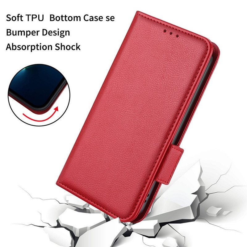 Folio Deksel Til Samsung Galaxy S22 Plus 5G Style Leather Litchi Design