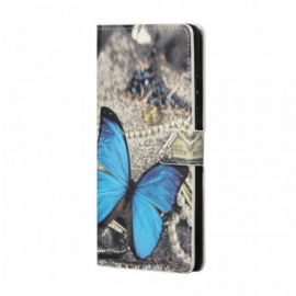 Lærdeksel Til Samsung Galaxy S22 Plus 5G Butterfly Prestige Blå