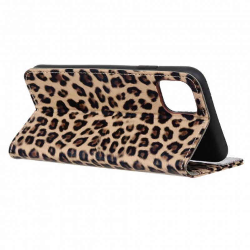 Folio Deksel Til Moto G100 Leopard