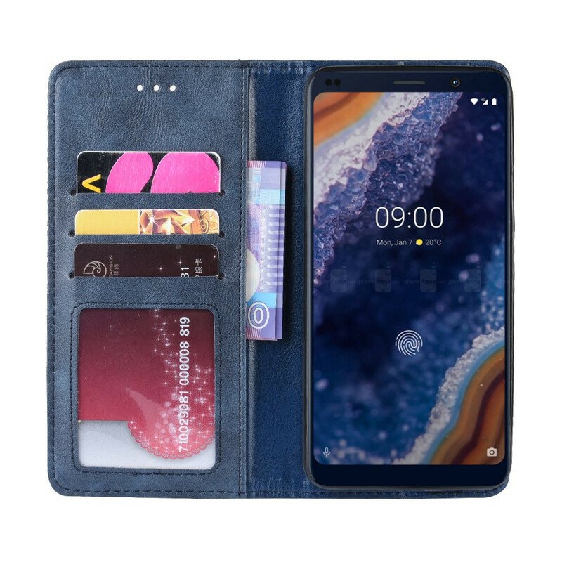 Beskyttelse Deksel Til Nokia 9 PureView Folio Deksel Stilisert Vintage Skinneffekt