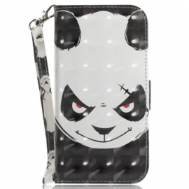 Folio Deksel Til Xiaomi Redmi Note 12 4G Med Kjede Sint Panda Med Snor