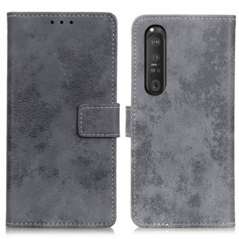 Folio Deksel Til Sony Xperia 1 III Vintage Skinneffekt