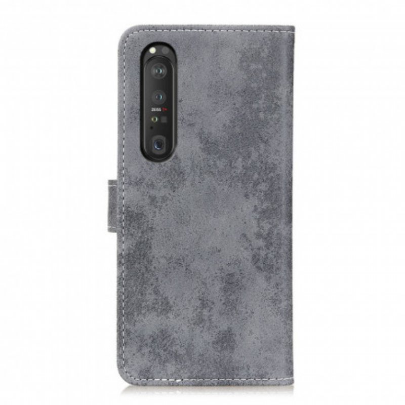 Folio Deksel Til Sony Xperia 1 III Vintage Skinneffekt