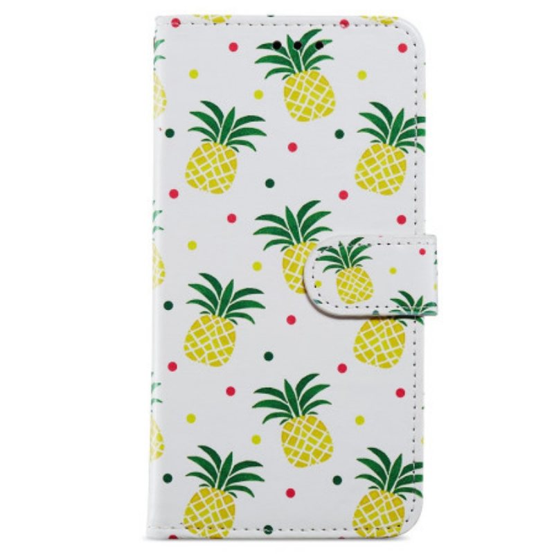 Folio Deksel Til Poco X4 Pro 5G Med Kjede Strappy Ananas