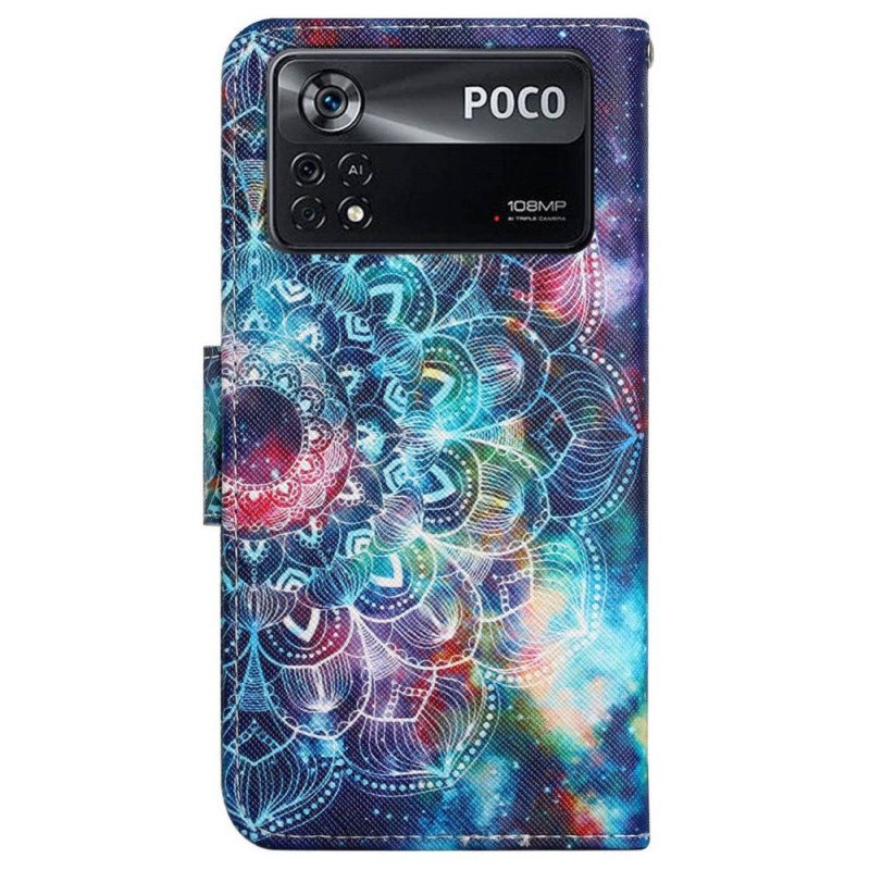 Folio Deksel Til Poco X4 Pro 5G Med Kjede Strappy Mandala