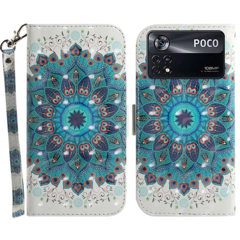 Folio Deksel Til Poco X4 Pro 5G Med Kjede Strappy Mandala