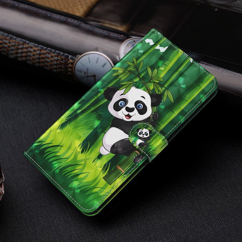 Folio Deksel Til Poco X4 Pro 5G Med Kjede Strappy Panda