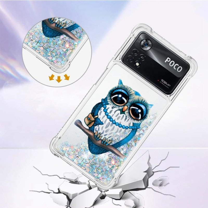 Mobildeksel Til Poco X4 Pro 5G Mrs Owl Glitter