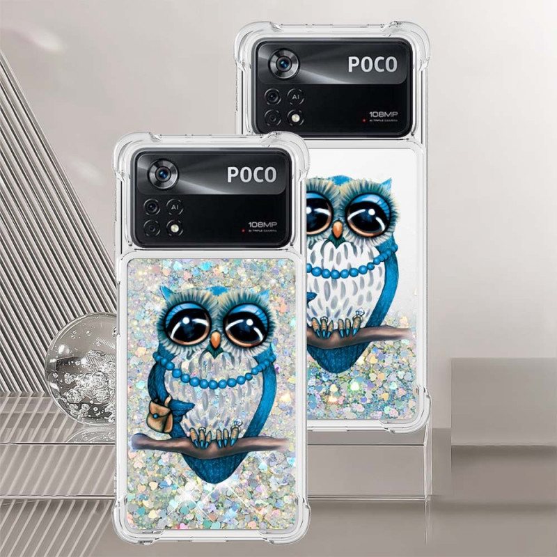 Mobildeksel Til Poco X4 Pro 5G Mrs Owl Glitter