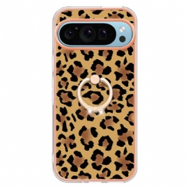 Deksel Google Pixel 9 Leopard Print Ring Holder Beskyttelse Deksel