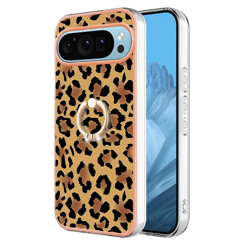 Deksel Google Pixel 9 Leopard Print Ring Holder Beskyttelse Deksel