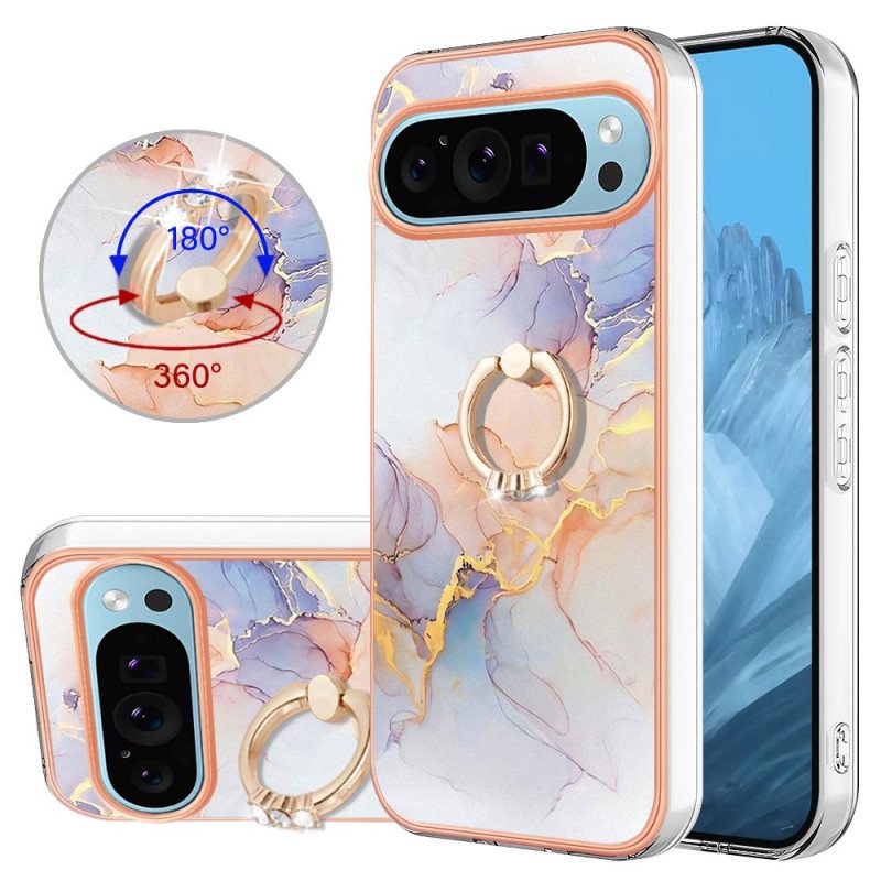 Deksel Google Pixel 9 Milky Way White Marble Support Ring