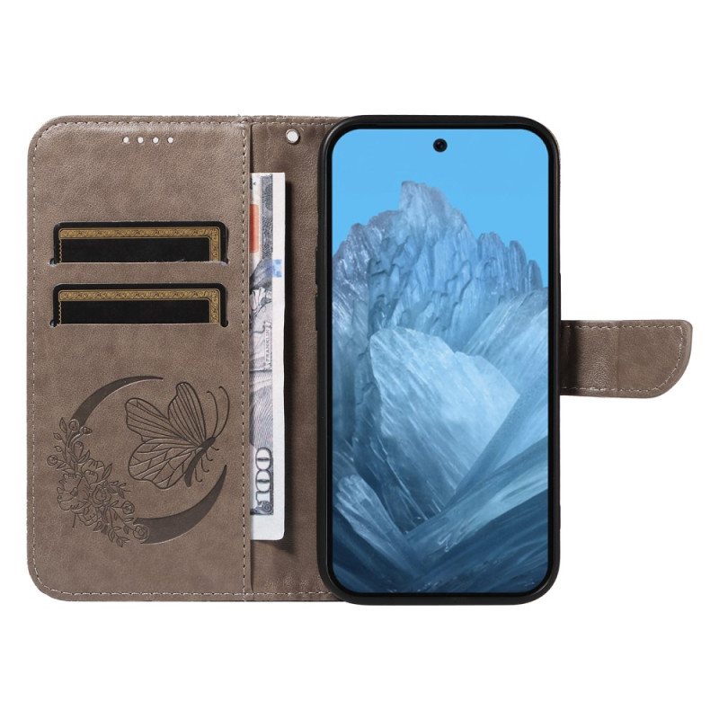 Folio Deksel Google Pixel 9 Butterfly Graphic Lanyard