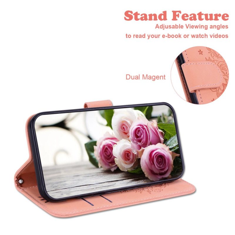 Folio Deksel Google Pixel 9 Floral Semsket Skinneffekt