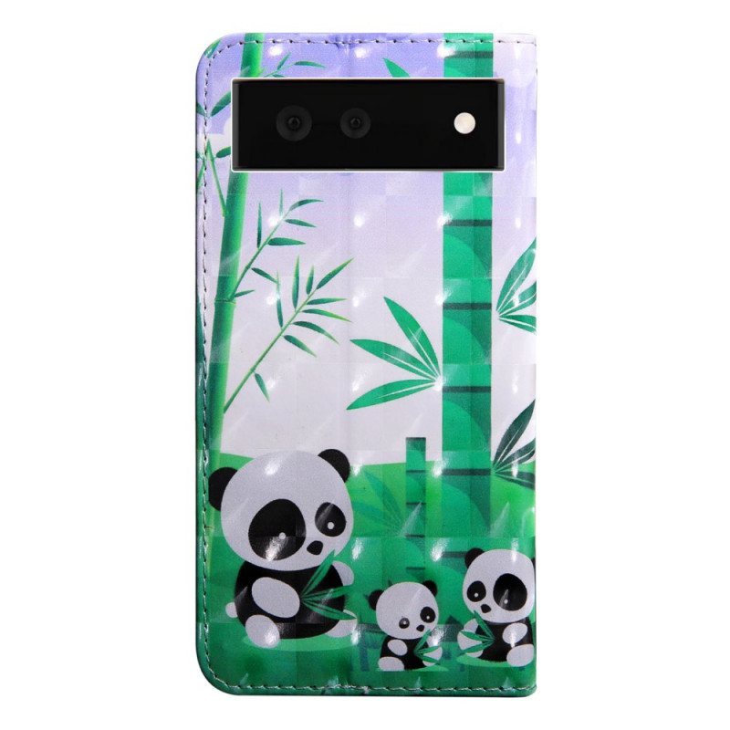 Folio Deksel Til Google Pixel 6 Panda Familie