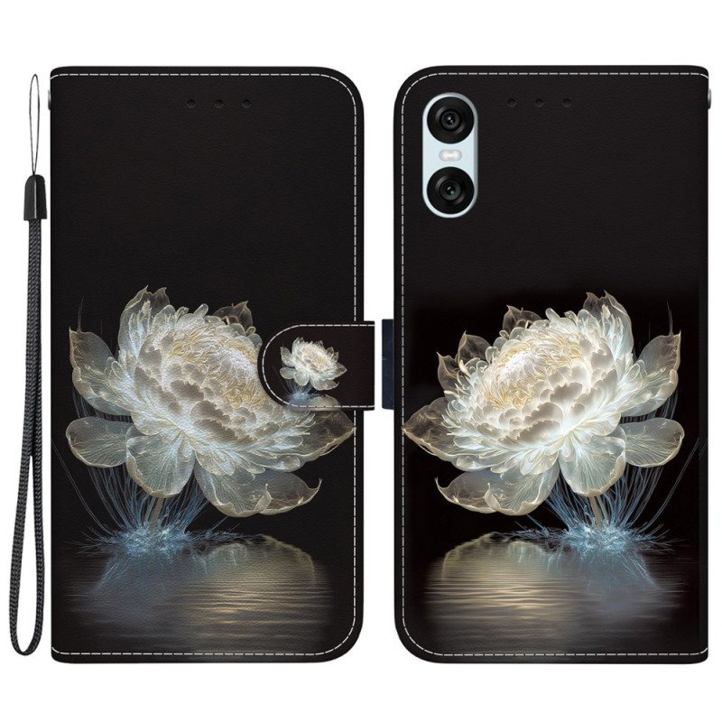 Folio Deksel Sony Xperia 10 Vi Krystallpion Med Stropp